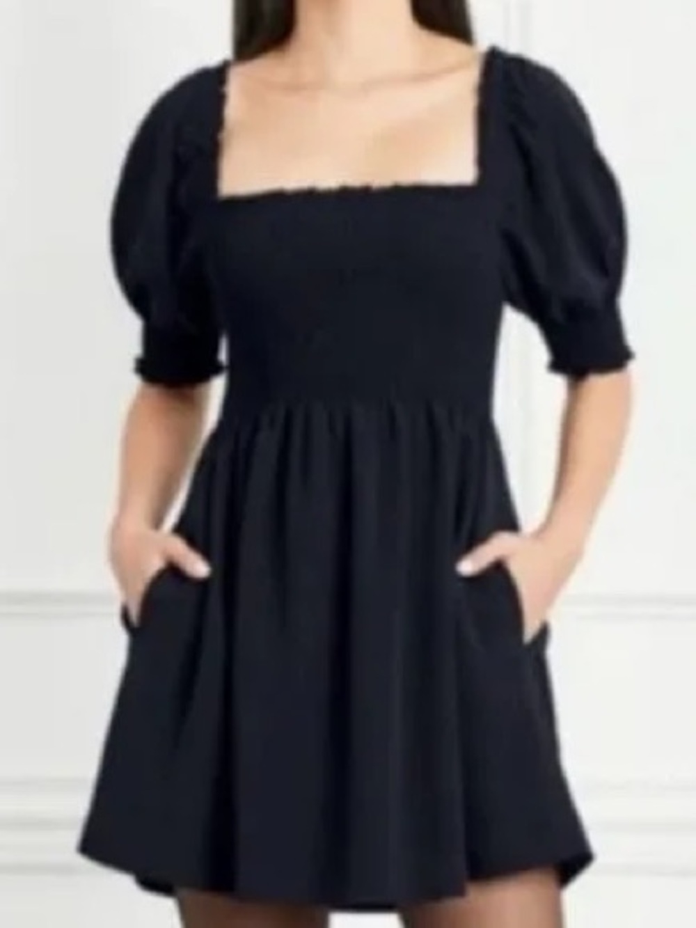 Hill House Home The Athena Nap Dress in Crepe Black Size Medium